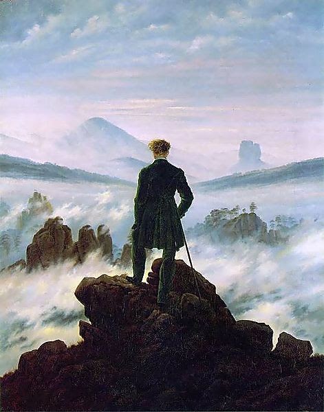Caspar David Friedrich - o Viajante sobre o mar de névoa